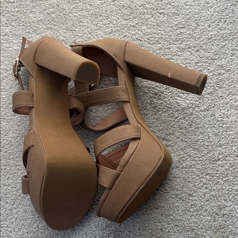 Top Moda Tan Heels - Picture 5 of 5